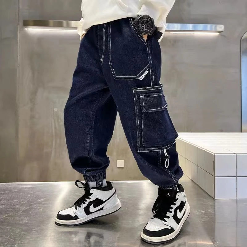 【小扬哥推荐】男童牛仔裤2024春秋新款裤子宽松休闲舒适中大童工