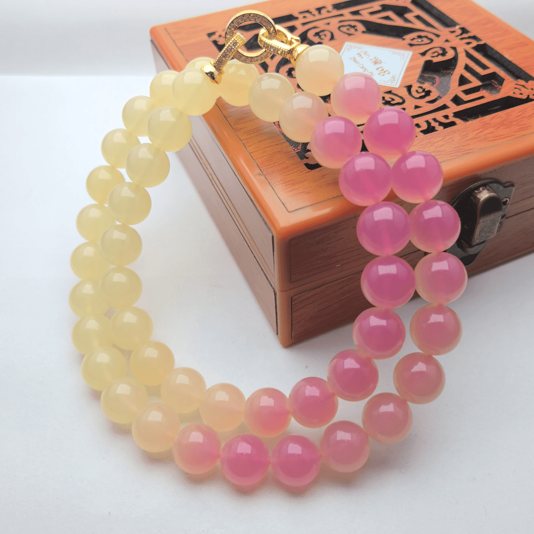 轻奢项链卡12mm新款XL妈妈链时尚百搭精美渐变色礼物Diy-46