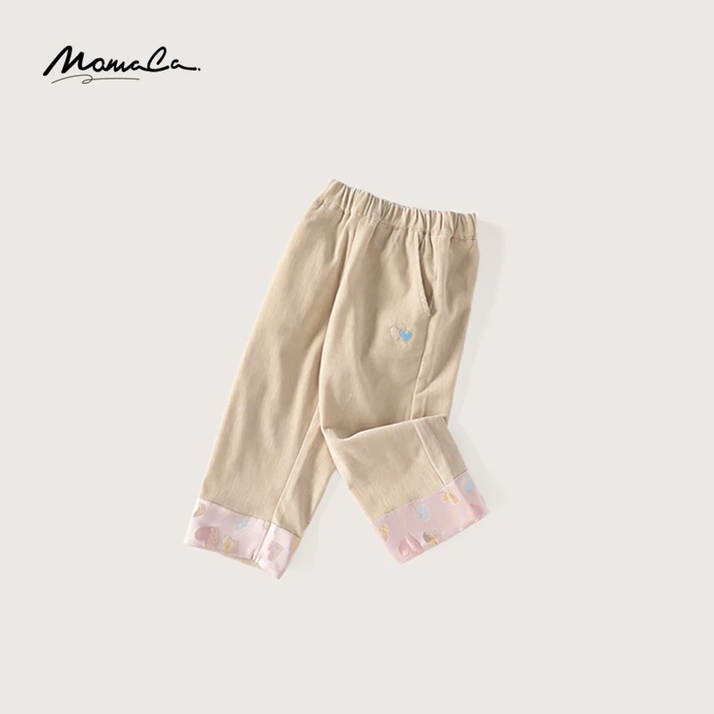 MOMOCO秋季新款女童爱心九分裤休闲裤子75730354022