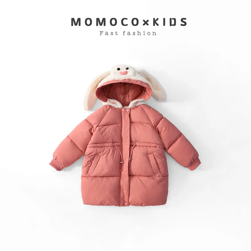 MOMOCO2024新款秋冬女童休闲韩版百搭可爱小兔子外套76830101243