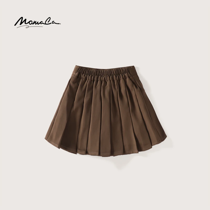 MOMOCO秋季新款女童纯色时尚休闲百搭洋气百褶裙75730482001