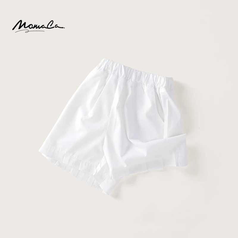 MOMOCO夏季女童时尚外穿洋气松紧腰花边短裤75630363001