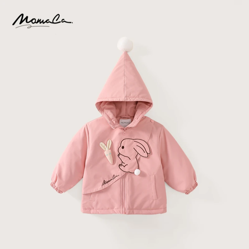 MOMOCO冬季新款女童甜美可爱兔子连帽加棉外套75830101073