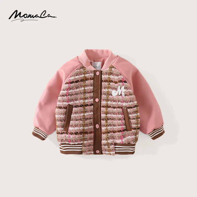 MOMOCO冬季新款女童洋气时髦加绒小香风外套75880107003
