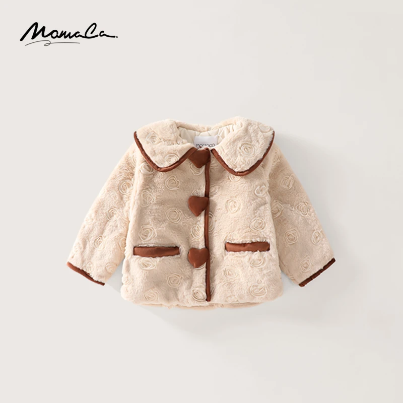 MOMOCO冬季新款女宝宝潮流百搭洋气公主小花外套75830107007