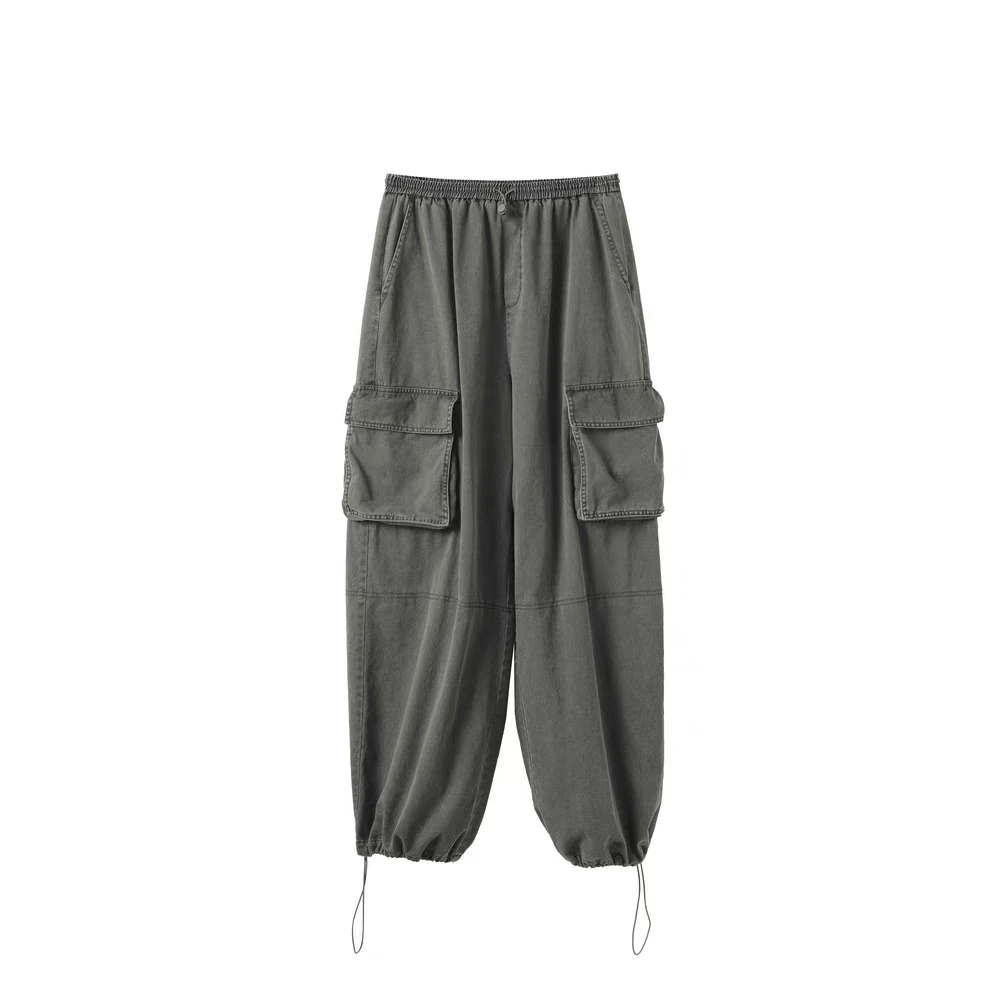 I+新款阔腿工装大口袋休闲裤