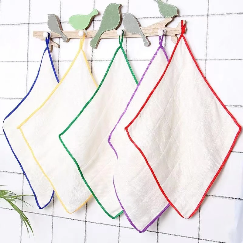 厨房擦手巾抹布木纤维不沾油方巾手帕纱布毛巾吸水不掉毛去污