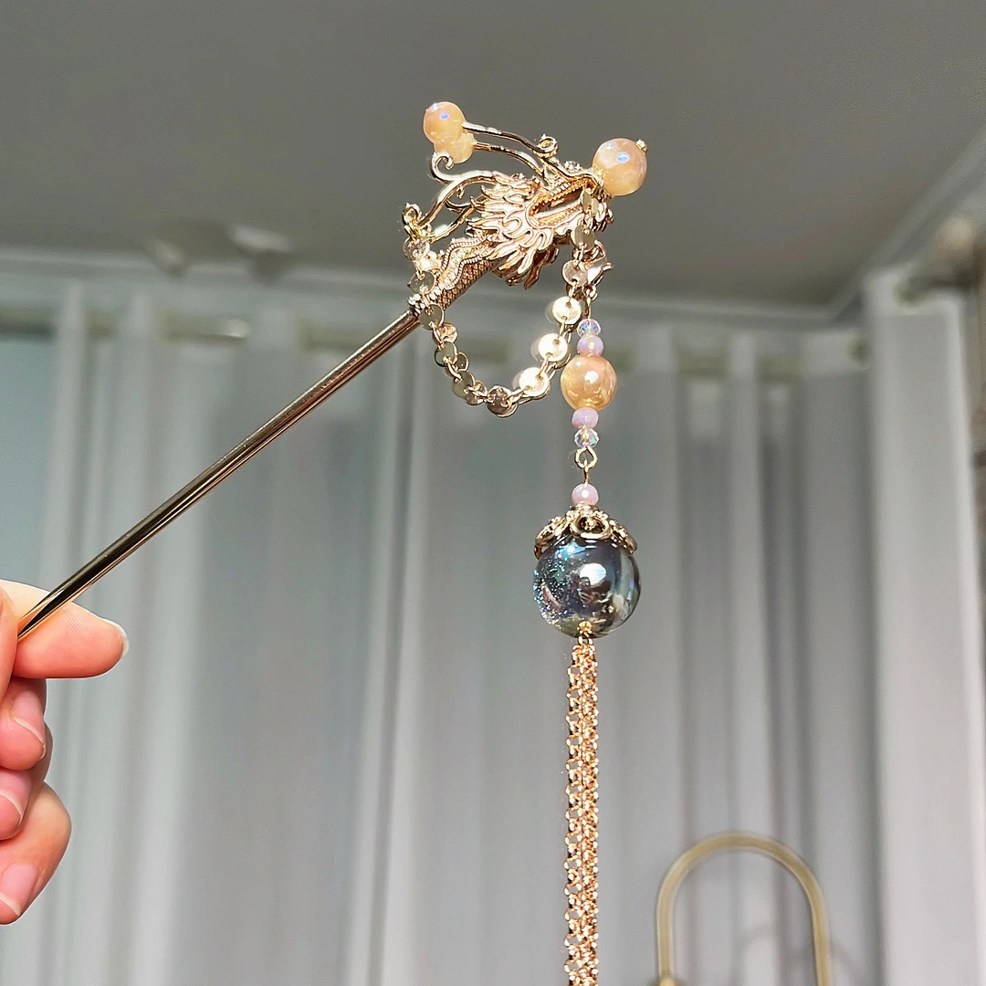 七公子古风汉服百搭简约日常盘发发簪  降龙