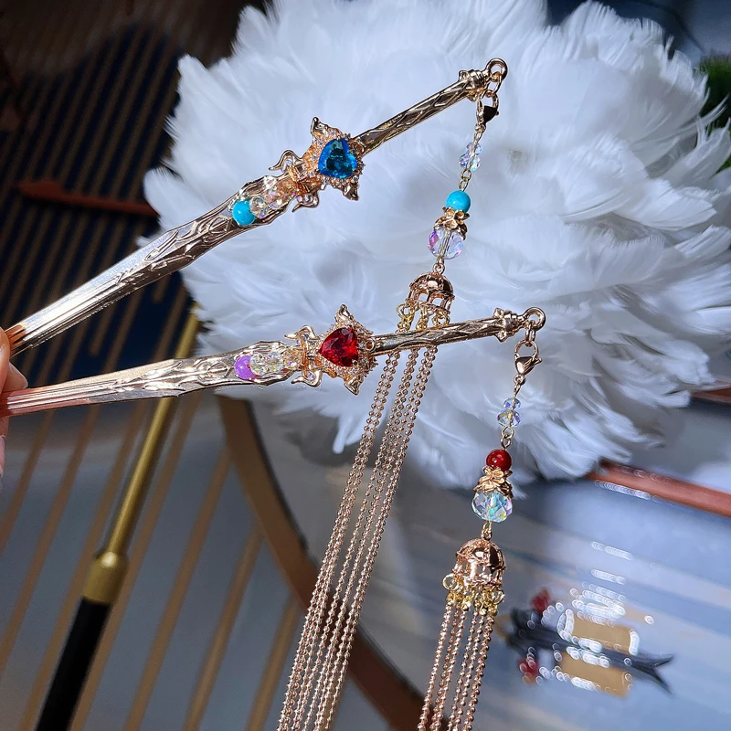 七公子七公子【剑簪 】 百搭古风汉服发簪流苏盘发簪子