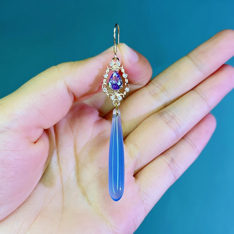 铜合金陶瓷耳饰 七公子【扶苏】长款流苏耳环气质古风耳坠汉服耳饰