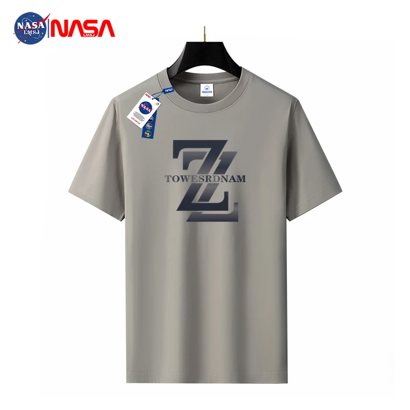 NASA爆款潮牌100%纯棉短袖t恤男夏季休闲宽松圆领打底衫体恤上衣T