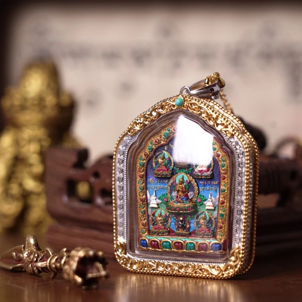 坠链均925银树脂 【文殊总集】五路文殊豪华男女通用百搭擦擦项链