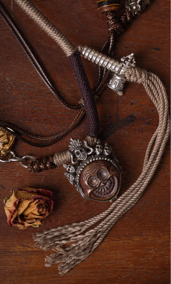 吊坠925银 【阿呆】原创设计项链时尚复古素款手工中古项坠