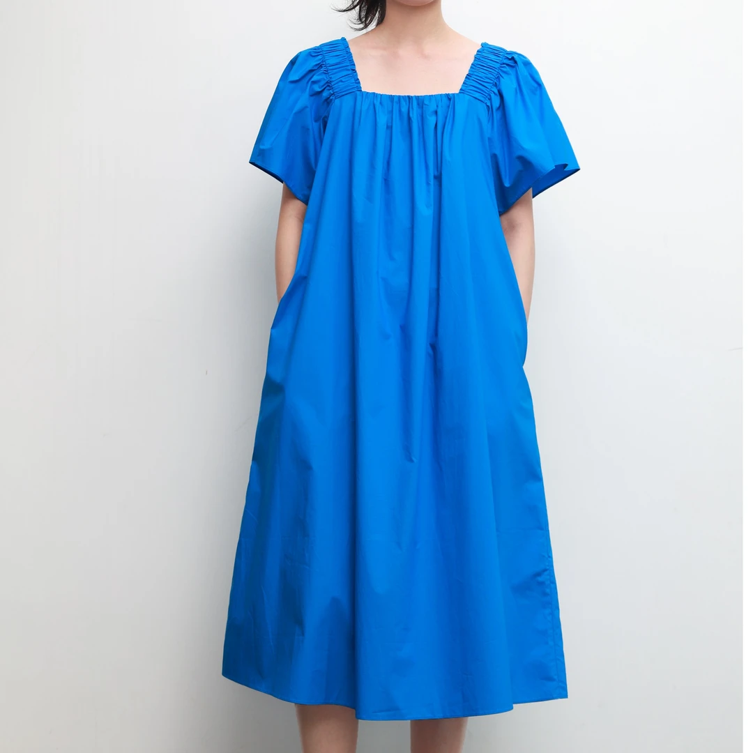 ROSELINGLING嵿级全棉显瘦蝴蝶袖宽松长款连衣裙