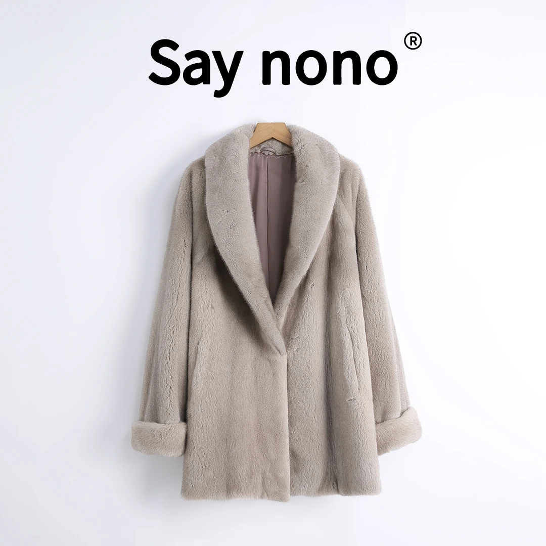 懒猫nono│Saynono挽袖“艺生之美”＿进口天鹅绒短二水貂外套/XS018
