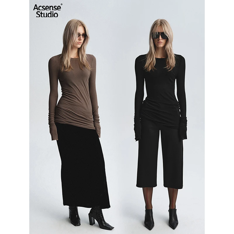 ACSENSE限量进口面料桑蚕丝坑条ro tee