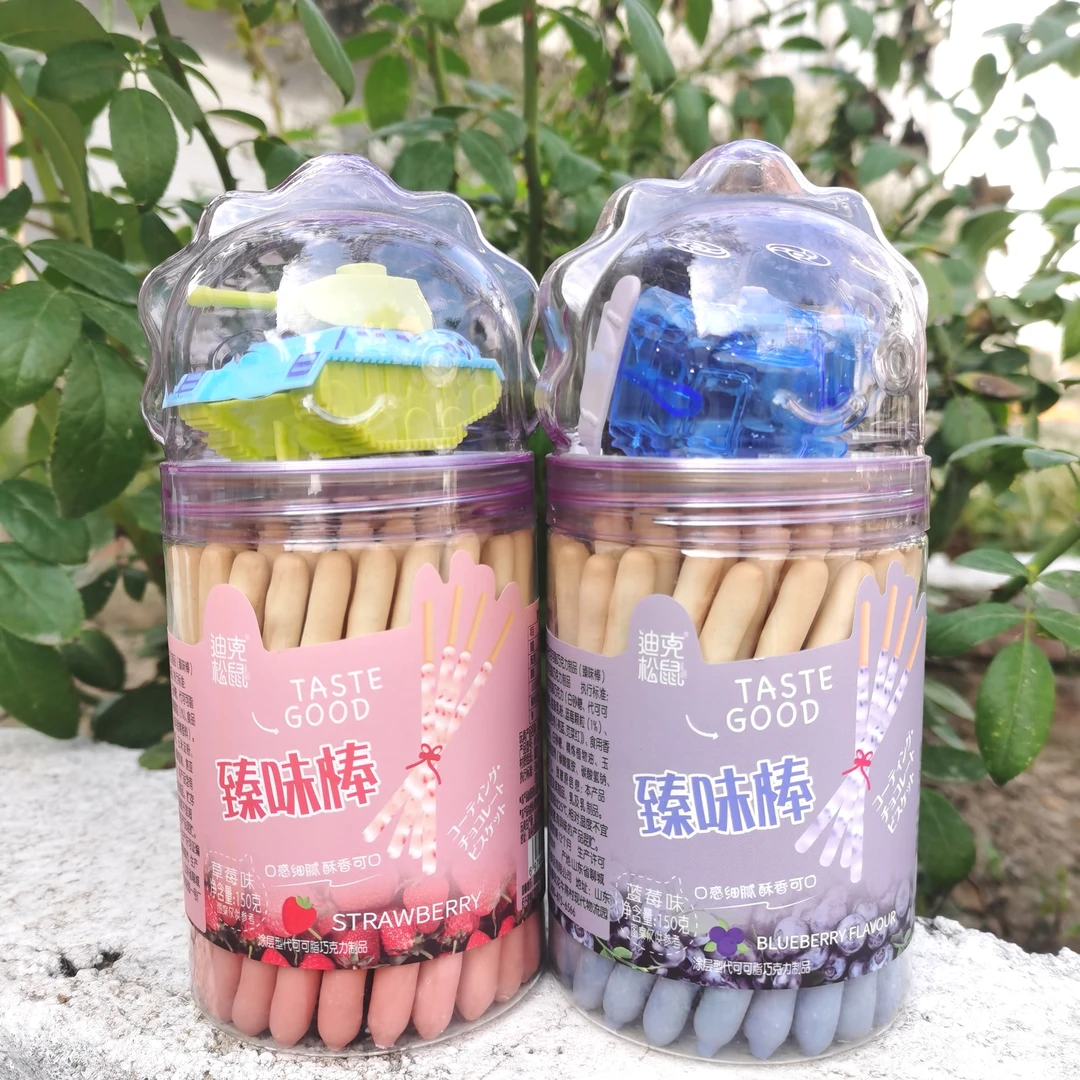 迪克松鼠臻味棒巧克力涂层手指饼干150g多口味休闲零蛋糕装饰