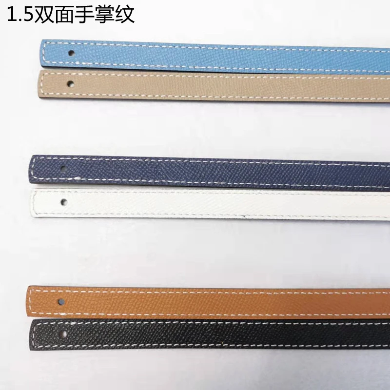 女无头真皮板扣带条时尚简约百搭双面使用头层牛皮带身1.3手掌纹