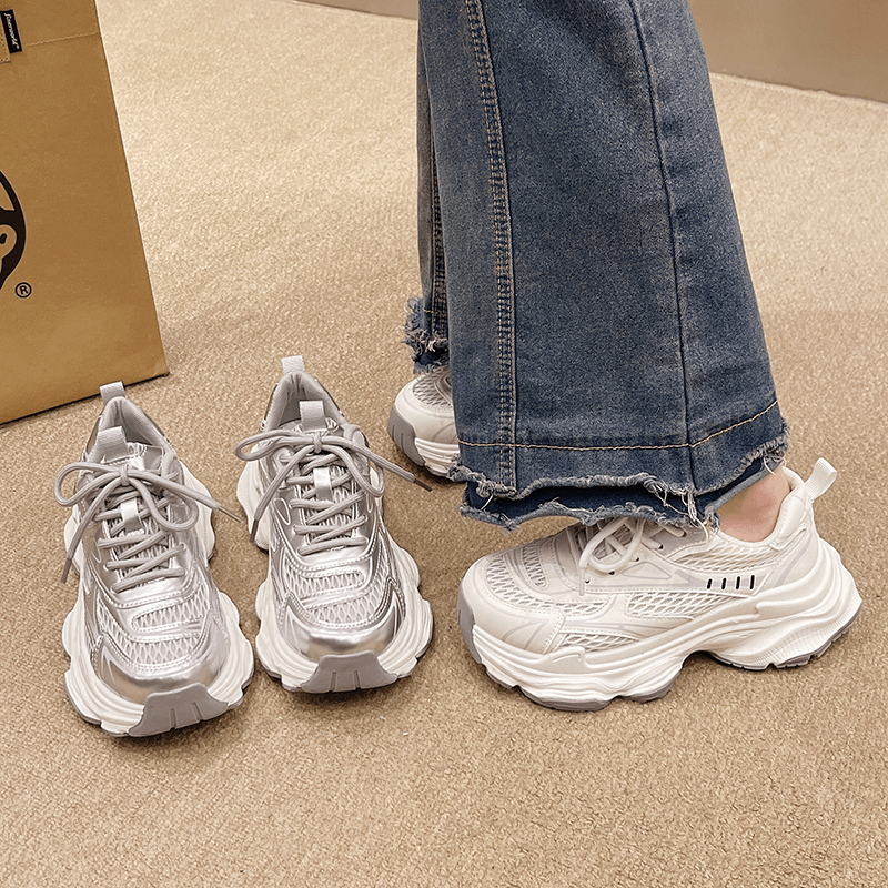 2024夏季新款厚底透气网面老爹鞋韩版显脚小休闲运动炸街鞋 7010