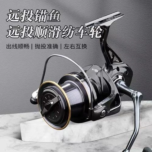 全金属19轴14000斜口轮抛竿轮海杆轮锚鱼轮高强度远投路亚纺车轮