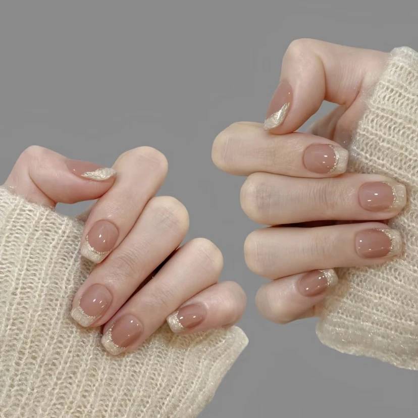 【螺纹法式】高端手工美甲·纯手工穿戴美甲春夏不规则气质百搭法式