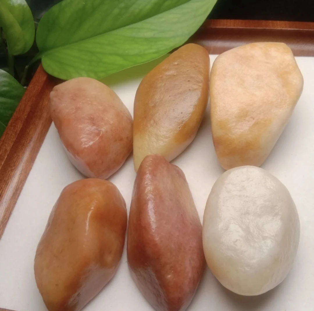 新疆戈壁三彩盆景石 黄蜡石 泥石 （一物一拍）