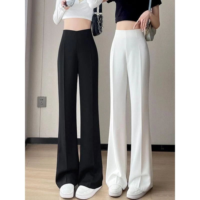 微喇裤女2025秋季新款高腰西装裤垂感喇叭裤时尚百搭休闲拖地裤女