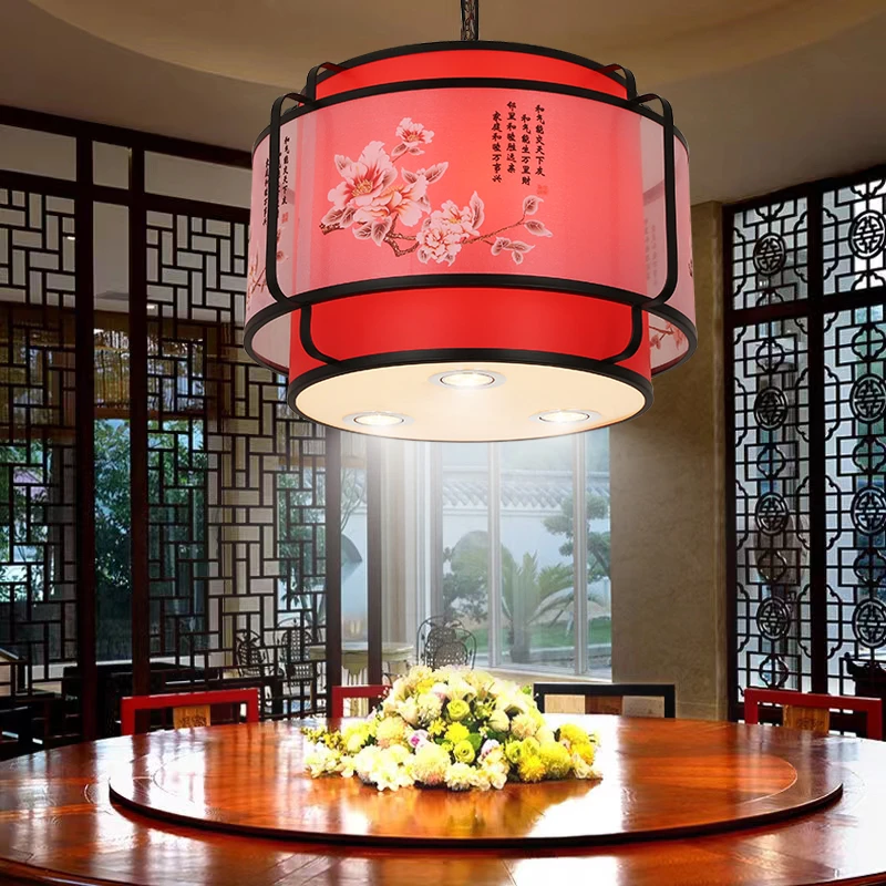 新中式吊灯餐厅饭店包厢灯湘菜馆火锅店灯带射灯走廊过道灯工程灯