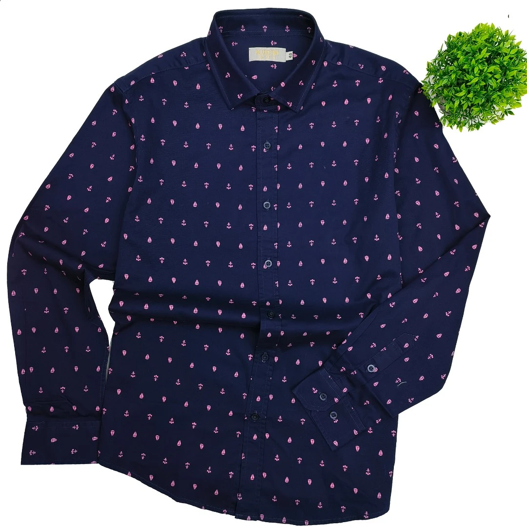 KUDINI/酷弟妮成年帆船多色休闲全棉经典外穿长袖衬衫