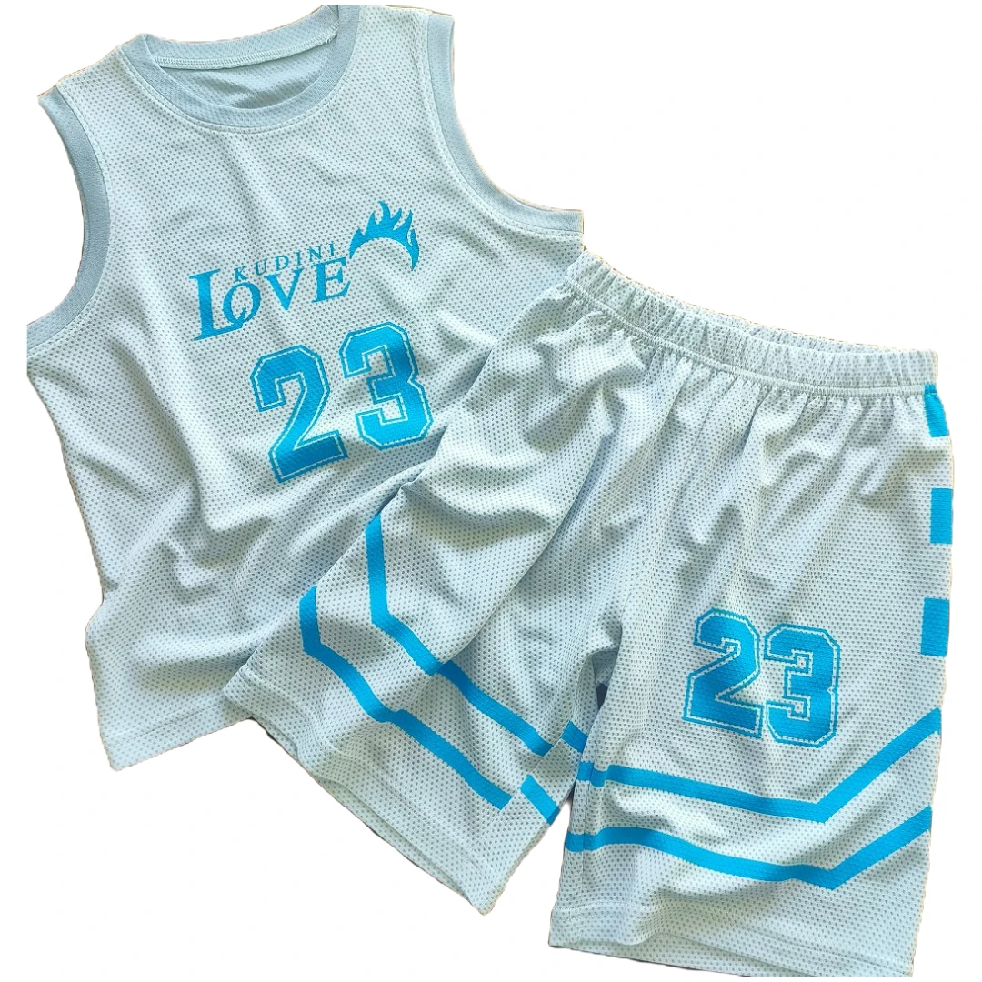 2023儿童夏季新款T2014阳离子吸湿透气速干防紫外线背心五分裤套