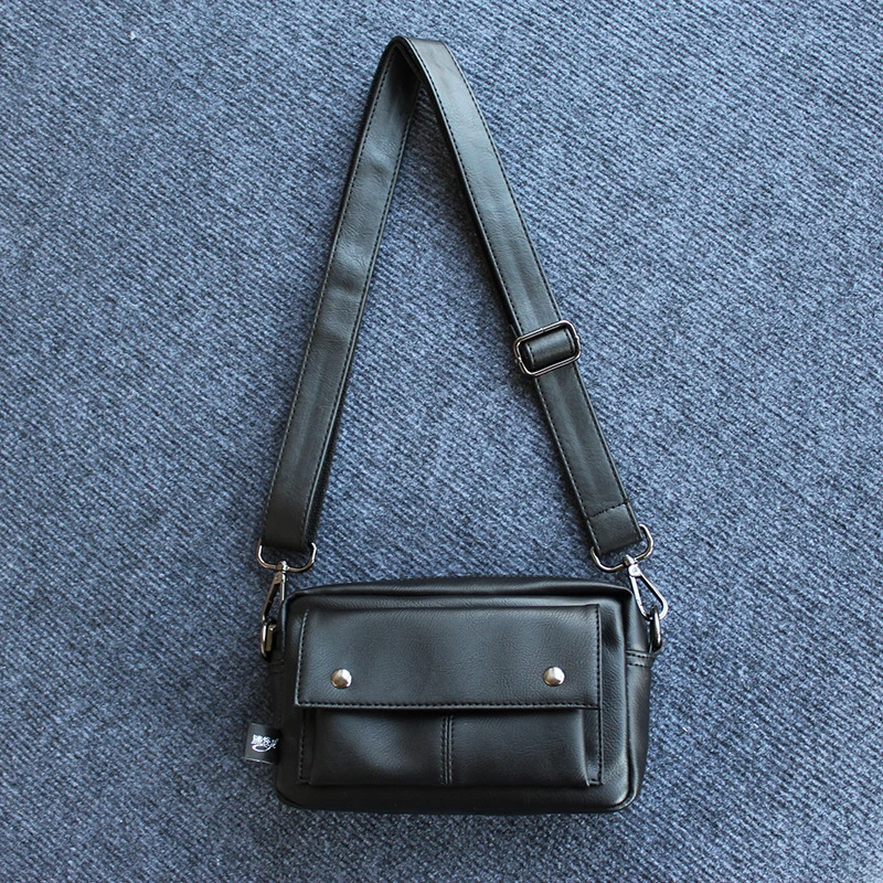 新款男士斜挎包休闲单肩包简约大容量软皮背包时尚出行旅行通勤女