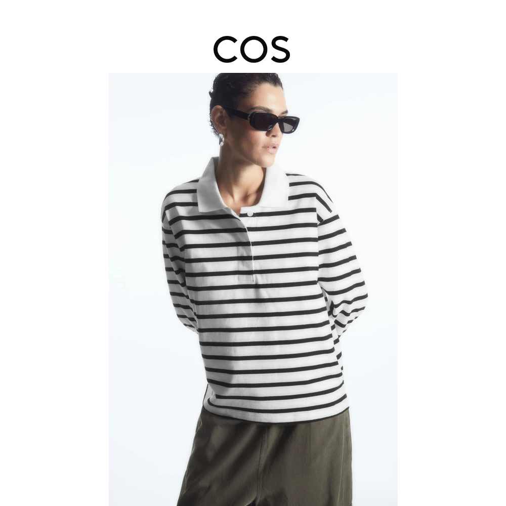 COS女装 休闲版型翻领POLO衫针织上衣2025春季新品1185705002