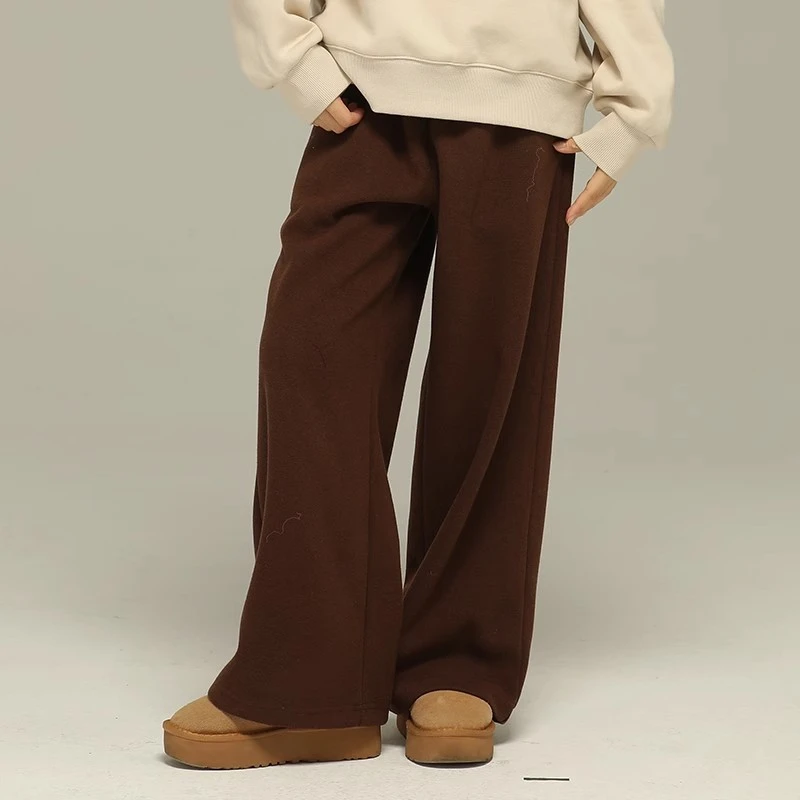 小女森女童冬装加绒裤子儿童阔腿裤中大童休闲保暖加厚秋冬长裤女