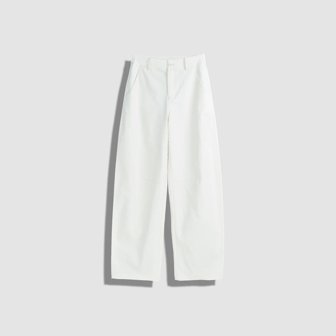 【菲儿】显瘦弯刀裤女2025春夏新款高腰休闲宽松薄款直筒长裤K9857