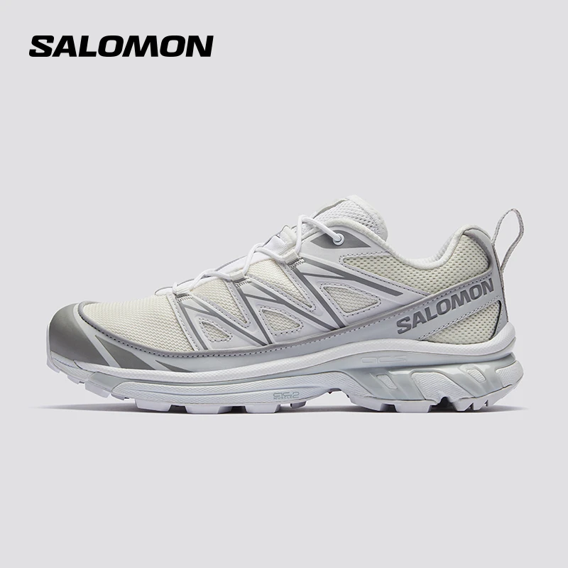 salomon萨洛蒙情侣款潮流机能越野跑鞋休闲香草白色XT-6 EXPANSE