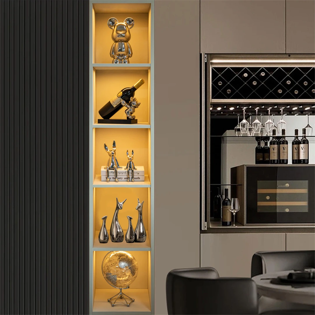 热销轻奢12件5格组合套装现代轻奢酒柜办公室装饰品工艺摆件套装