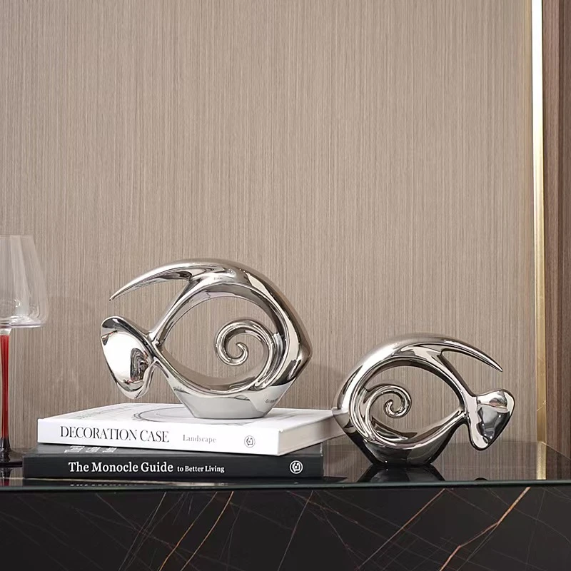 现代轻奢高档酒柜陶瓷摆件工艺品创意客厅玄关样板房间家居装饰品