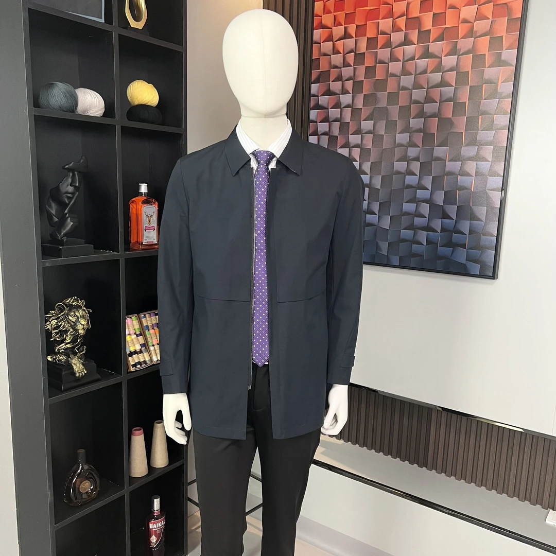 男士休闲外套简约商务翻领时尚春秋季经典百搭中长款男款风衣