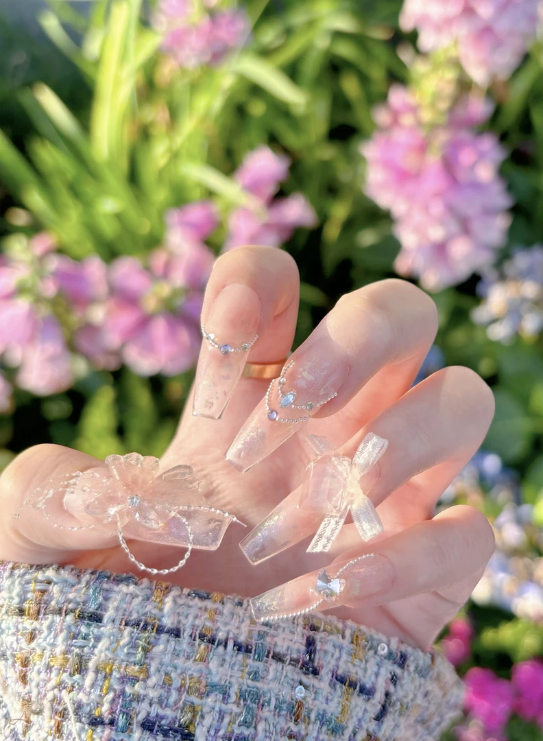 酒醉的蝴蝶-手工中长款穿戴甲