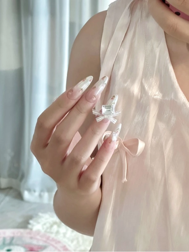 【公主小碎花】手工气质粉色珠光粉手绘