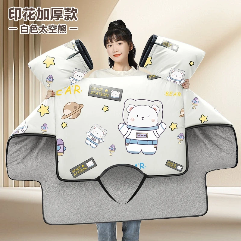 电动车挡风被冬季加绒加厚保暖电瓶车防风防寒四季新款通用款卡通