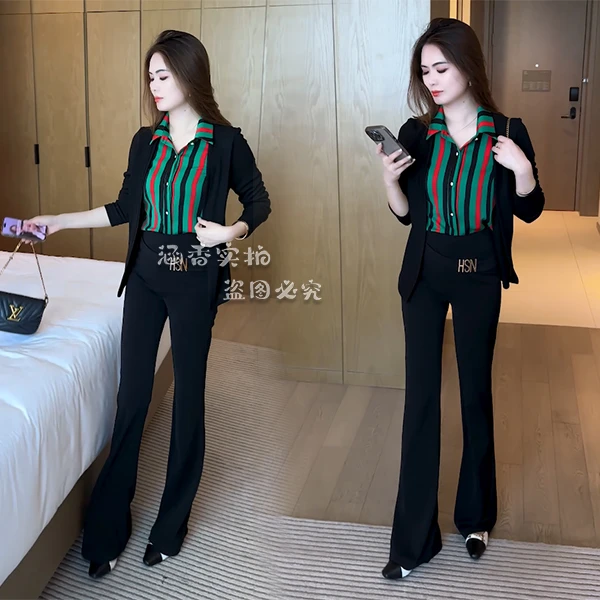 【季颜品牌】假两件针织开衫女时尚百搭洋气秋款妈妈装黑色上衣03