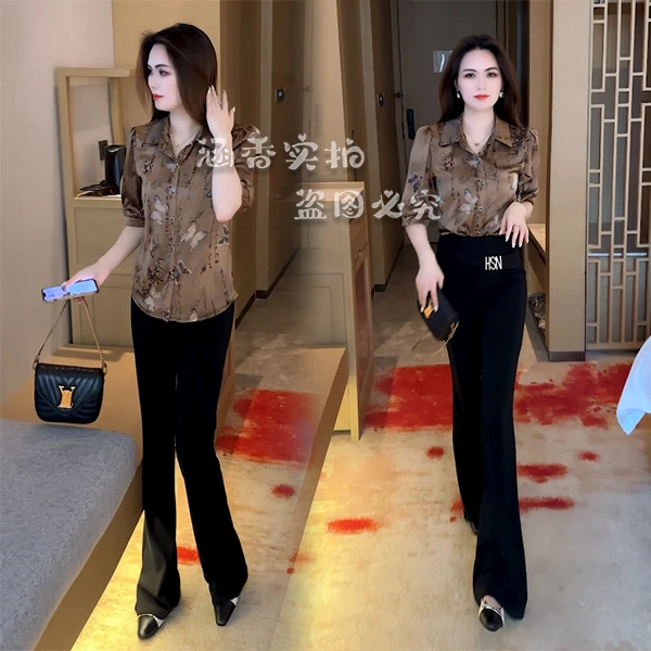 【季颜品牌】夏季新款丁达尔穿搭衬衫气质显瘦时尚减龄上衣21010