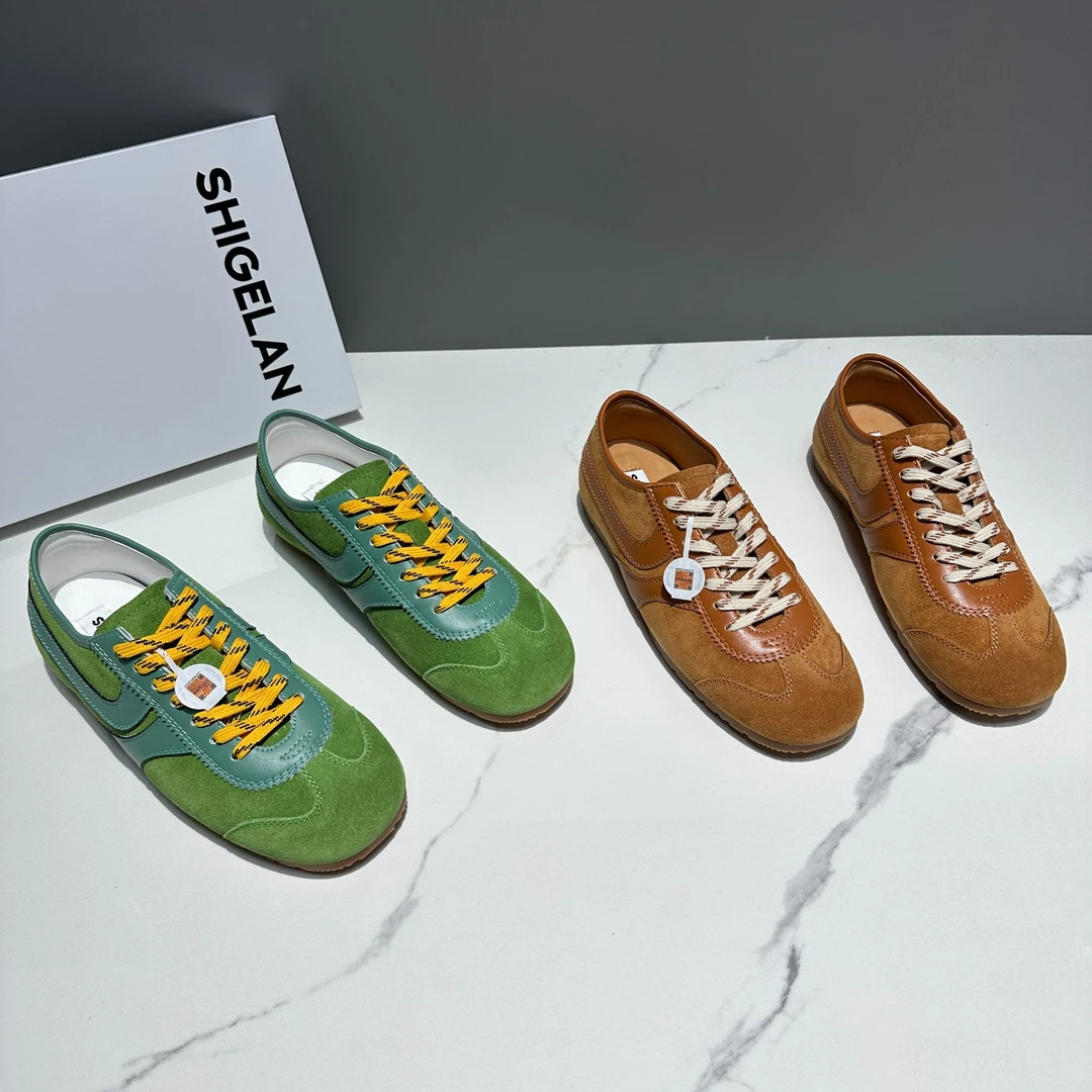 欧洲站真皮女鞋2024夏新品拼色时尚休闲百搭软底舒适运动鞋德训鞋