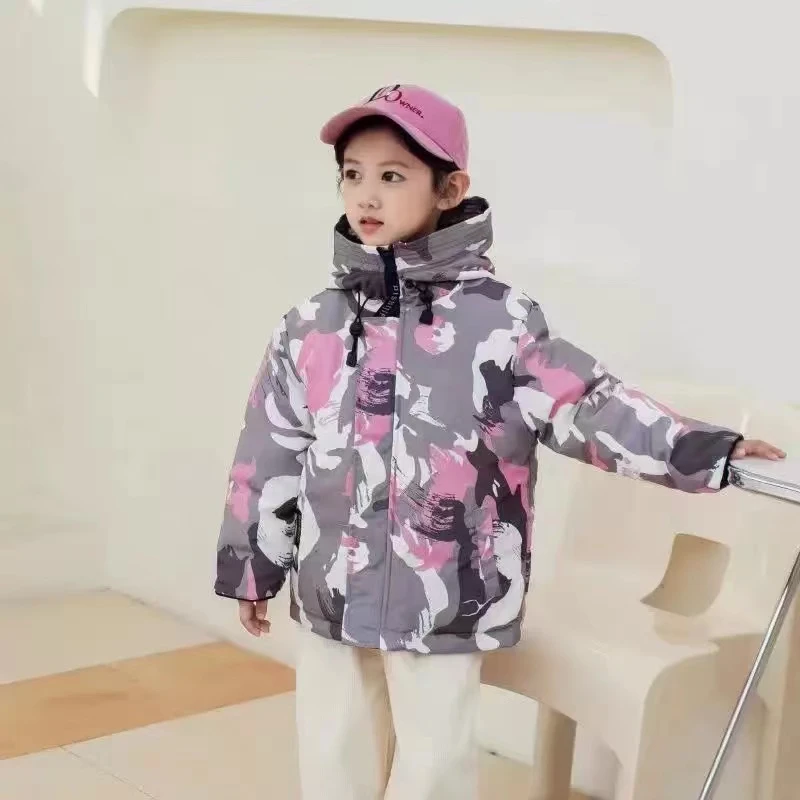 【257款】秋冬季新款儿童加棉洋气保暖加绒加厚棉服外套