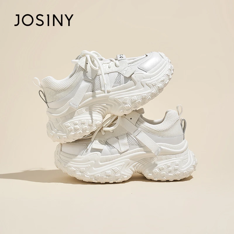 卓诗尼厚底老爹鞋205春季新款网面透气增高百搭系带运动鞋休闲鞋