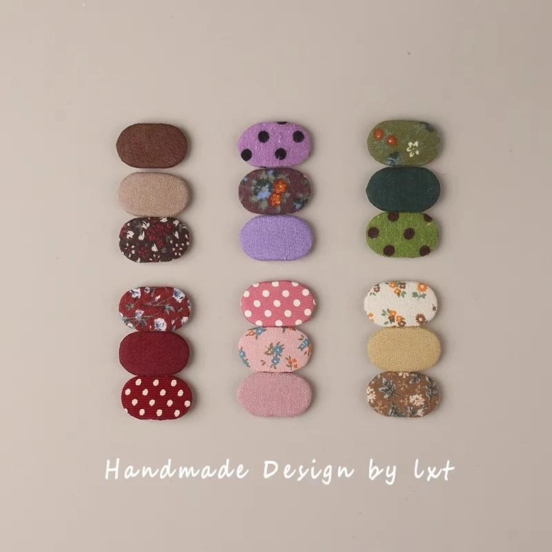 韩系小号布艺椭圆儿童bb夹不伤发婴幼儿宝宝碎发夹子女童发卡发饰