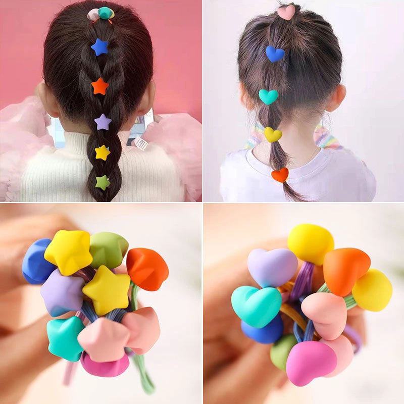 宝宝扎头发皮筋不伤发高弹力糖果色爱心发绳儿童发饰头绳女童头饰