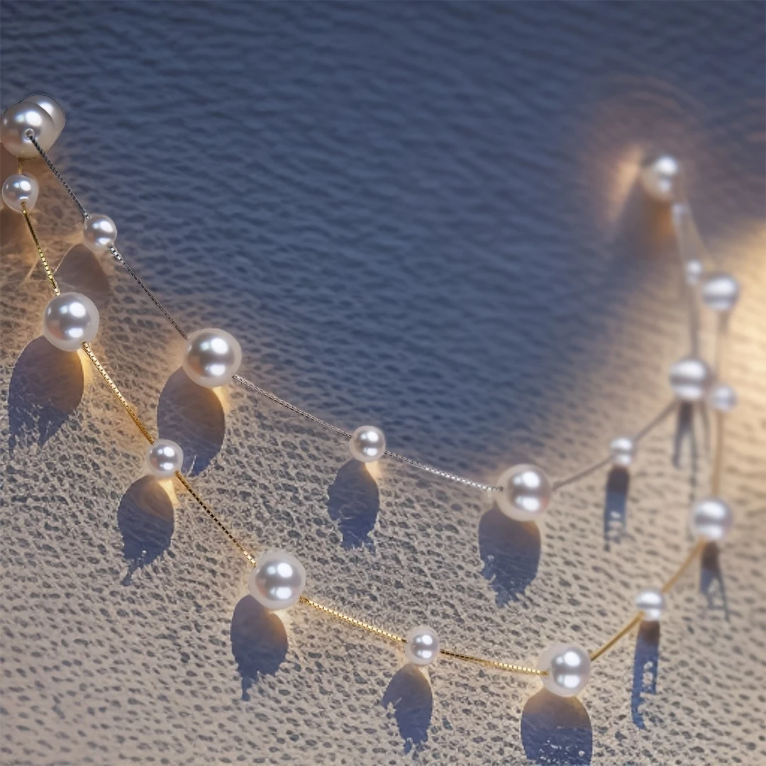 链子925银 浪漫满天星珠珠项链白色轻奢气质时尚设计女简约百搭小