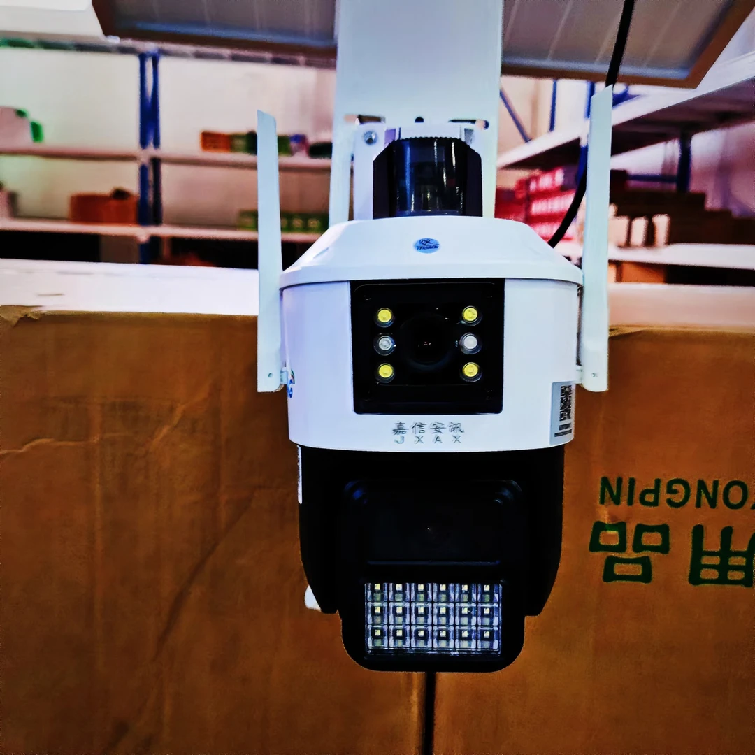 嘉信安讯超大太阳能摄像双镜头电子高清追踪监控追踪一年119